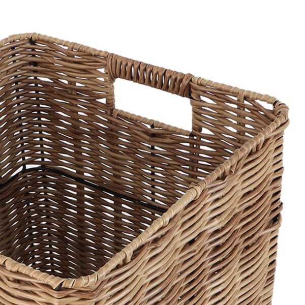 طقم سلال تخزين وتنظيم راتان 3 قطع مربعة ايلا - بيج