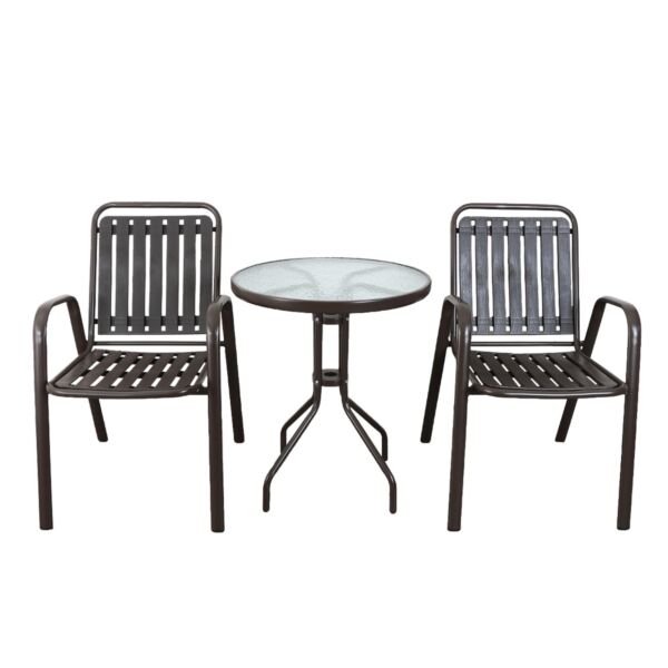 طقم جلسة خارجية قابل للطي 3 قطع بيلون - بني