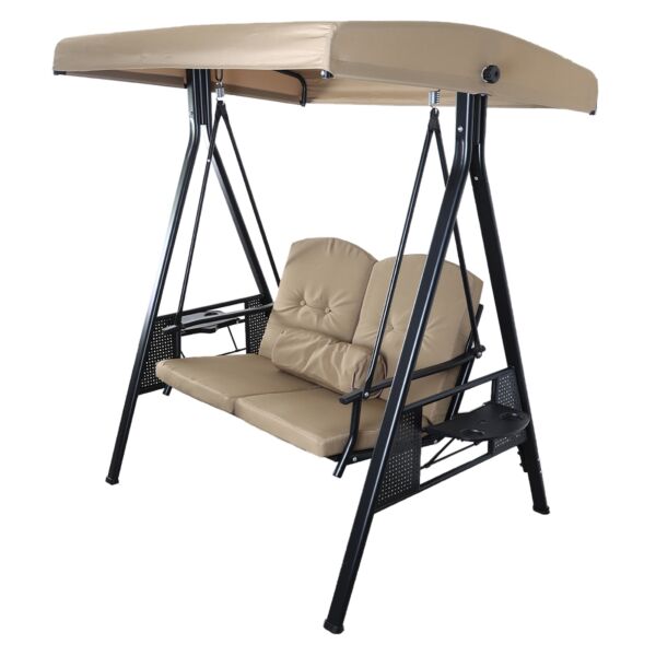 أرجوحة للحديقة مقعدين مع مظلة - بيج