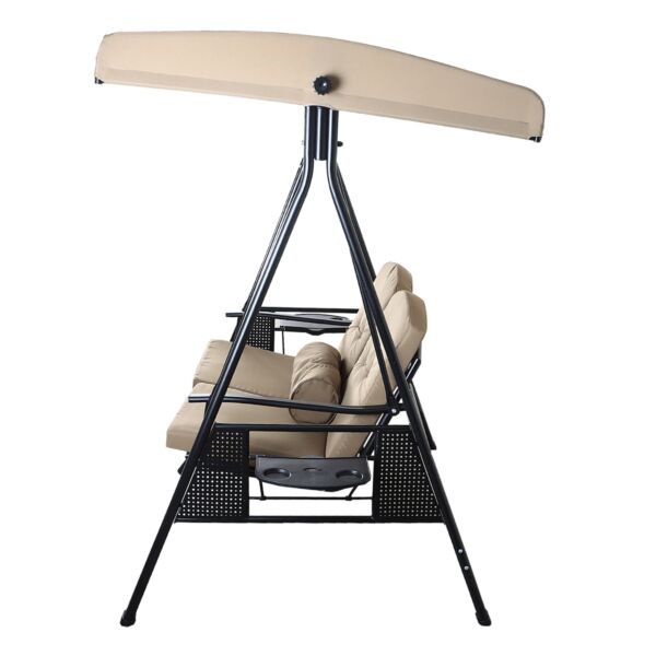 أرجوحة للحديقة مقعدين مع مظلة - بيج