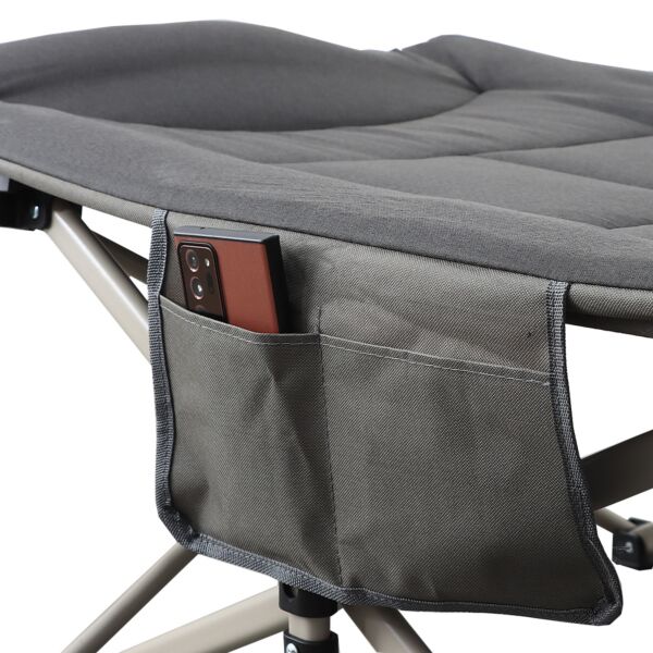 سرير رحلات وتخييم قابل للطي والتعديل - رمادي غامق