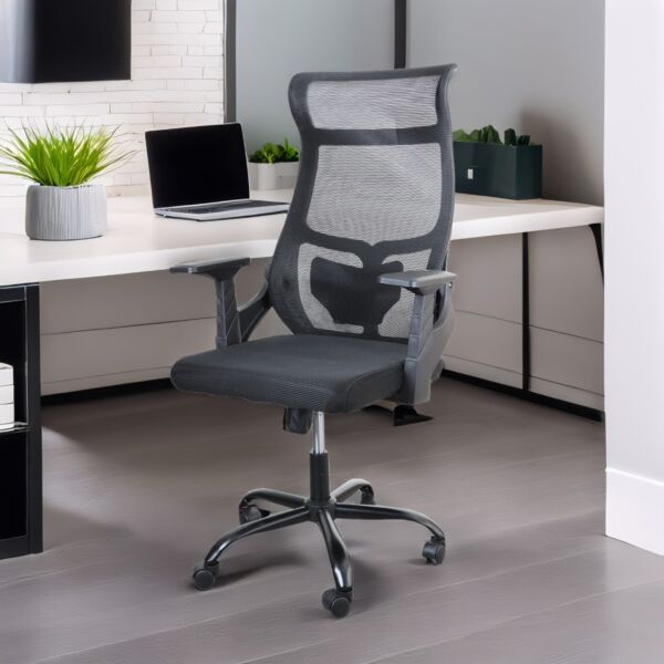 كرسي مكتب متحرك قابل للتعديل ريناي - أسود