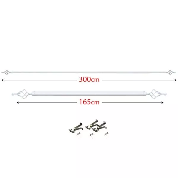عمود ستارة حديد قابل للإطالة بونا - أبيض