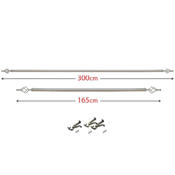 عمود ستارة حديد قابل للإطالة ويندي - فضي