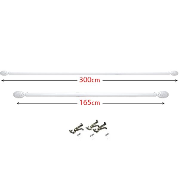 عمود ستارة حديد قابل للإطالة كوزاي - أبيض