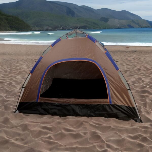 خيمة ذاتية التركيب سوليد - بني غامق