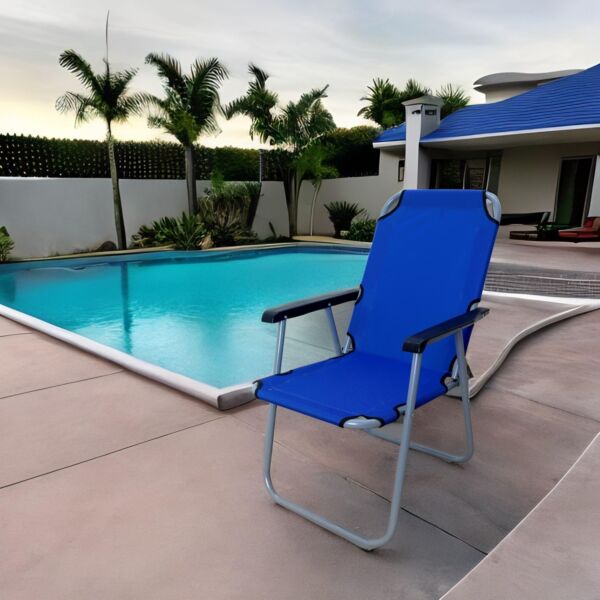 كرسي تخييم سوليد - ازرق