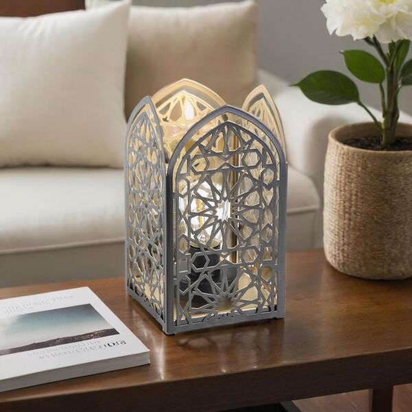 فانوس رمضان حديد بإضاءة 19 سم