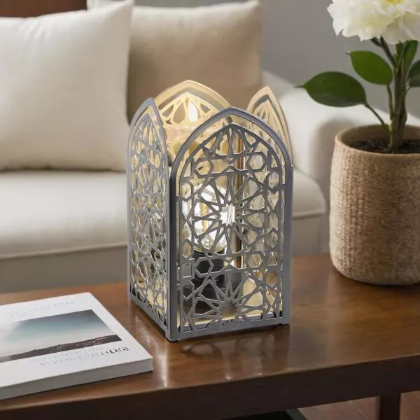 فانوس رمضان حديد بإضاءة 19 سم