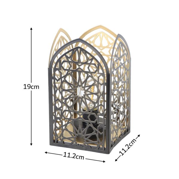 فانوس رمضان حديد بإضاءة 19 سم