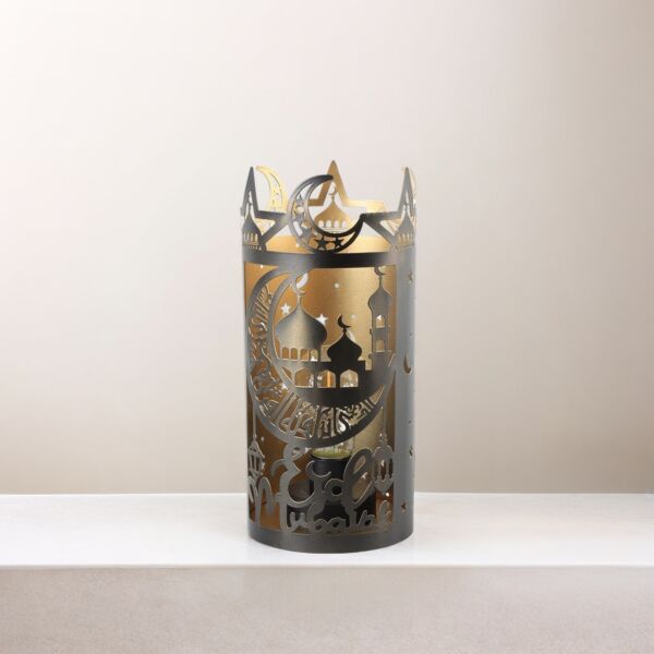 فانوس رمضان حديد بإضاءة 25 سم