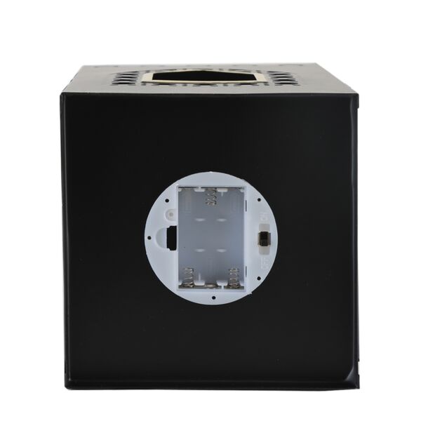 فانوس رمضان حديد بإضاءة 39 سم - أسود