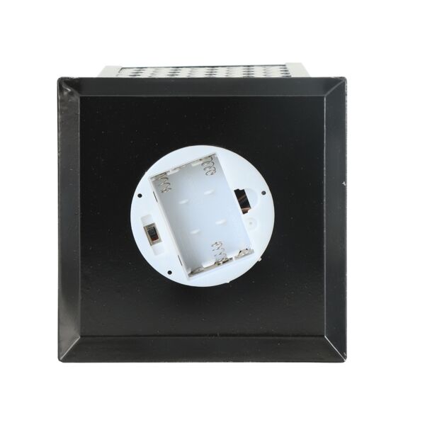 فانوس رمضان حديد بإضاءة 32 سم - أسود