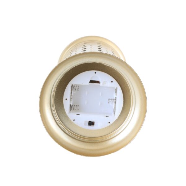 فانوس رمضان حديد مزخرف بإضاءة 32 سم - ذهبي