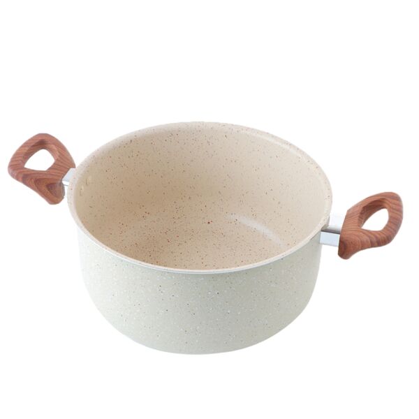 قدر طبخ جرانيت بغطاء 25 سم - بيج