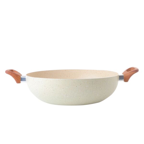 مقلاة جرانيت بغطاء 32 سم - بيج