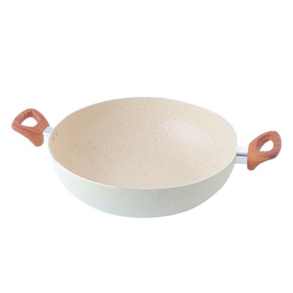 مقلاة جرانيت بغطاء 32 سم - بيج