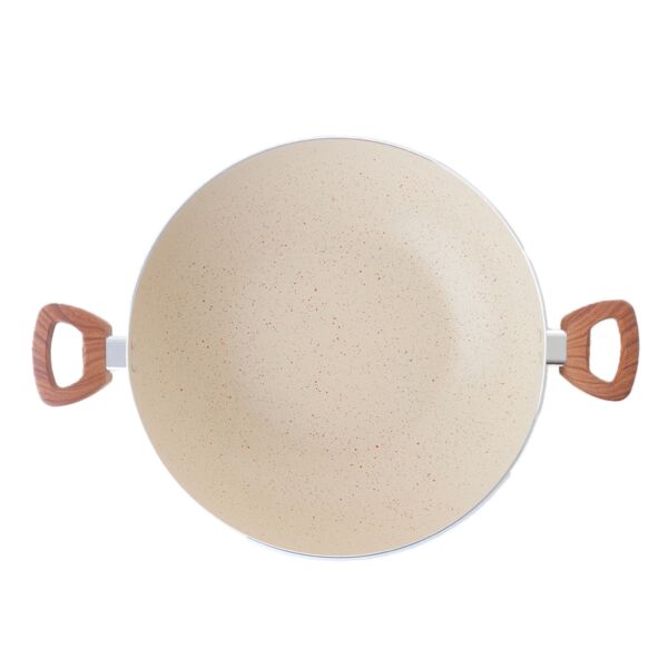 مقلاة جرانيت بغطاء 32 سم - بيج
