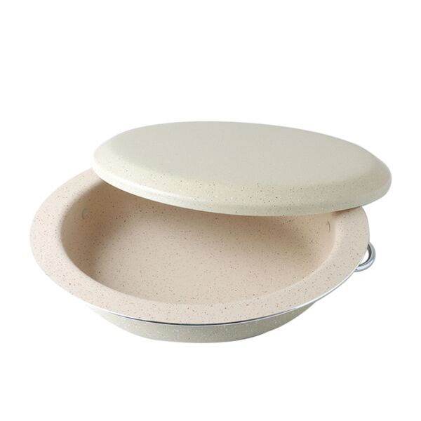 قدر مقلوبة جرانيت بغطاء 28 سم - بيج