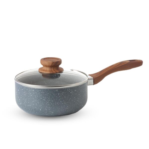 كسرولة جرانيت بغطاء 18 سم - رصاصي