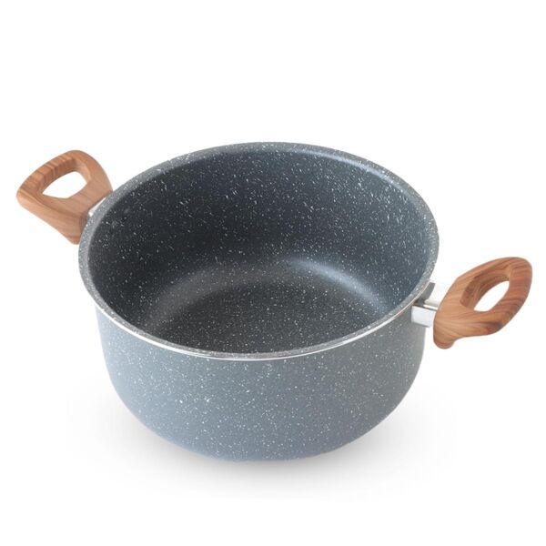 قدر جرانيت بالغطاء 24 سم - رصاصي