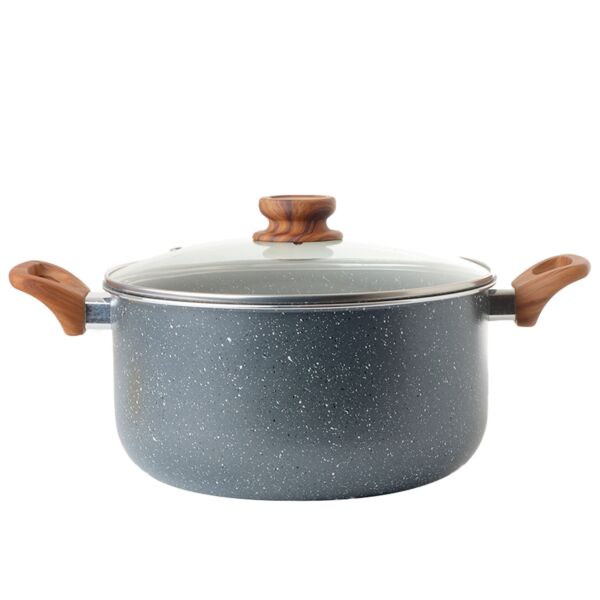 قدر طبخ جرانيت بغطاء 26 سم - رصاصي