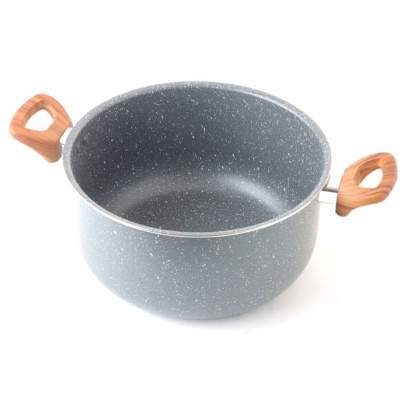 قدر طبخ جرانيت بغطاء 26 سم - رصاصي