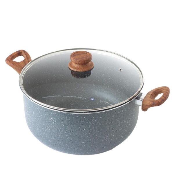 قدر جرانيت بالغطاء 30 سم - رصاصي