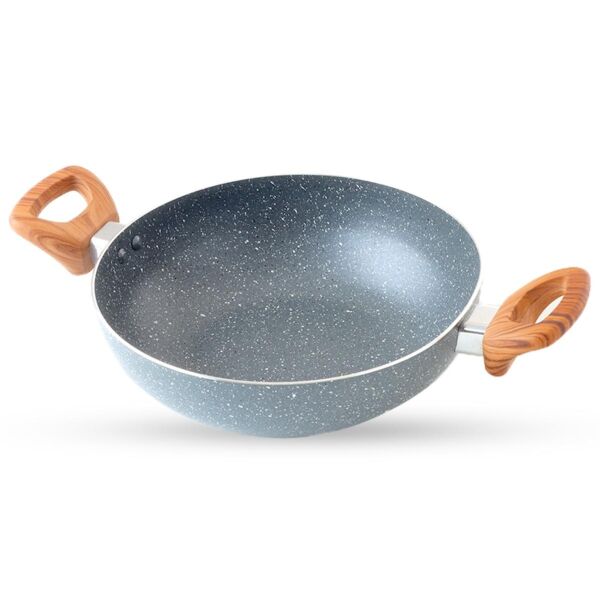 مقلاة جرانيت بغطاء 25 سم - رصاصي