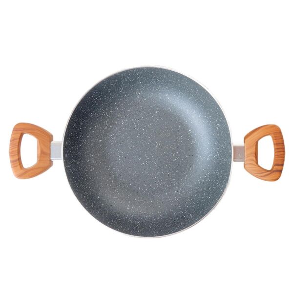 مقلاة جرانيت بغطاء 25 سم - رصاصي