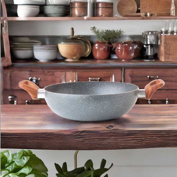 مقلاة جرانيت رصاصي - 26 سم