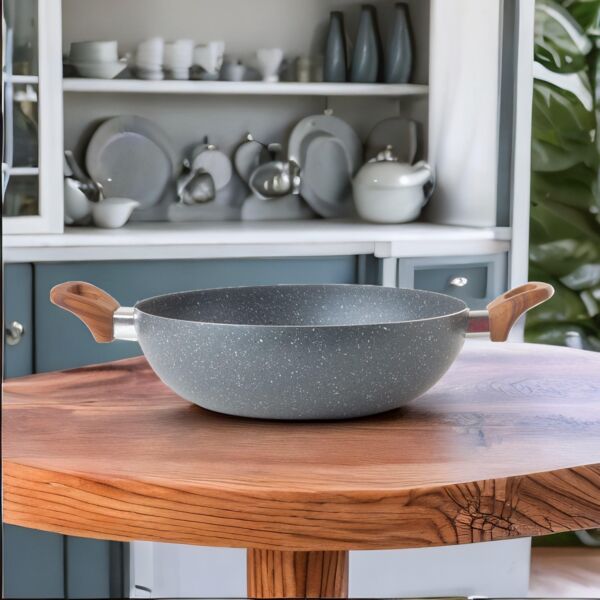 مقلاة جرانيت عميقة 28 سم - رصاصي