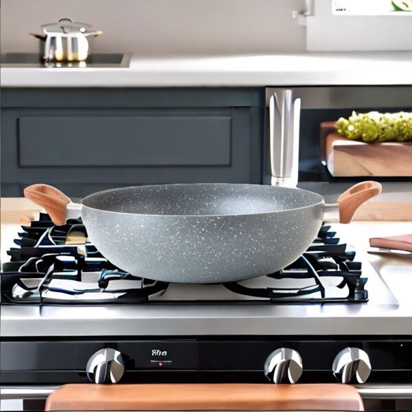 مقلاة جرانيت 30 سم - رصاصي