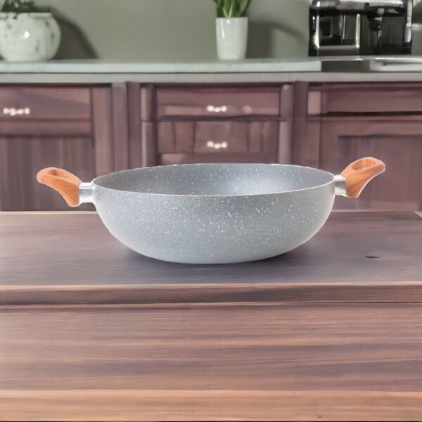 مقلاة جرانيت عميقة 32 سم - رصاصي
