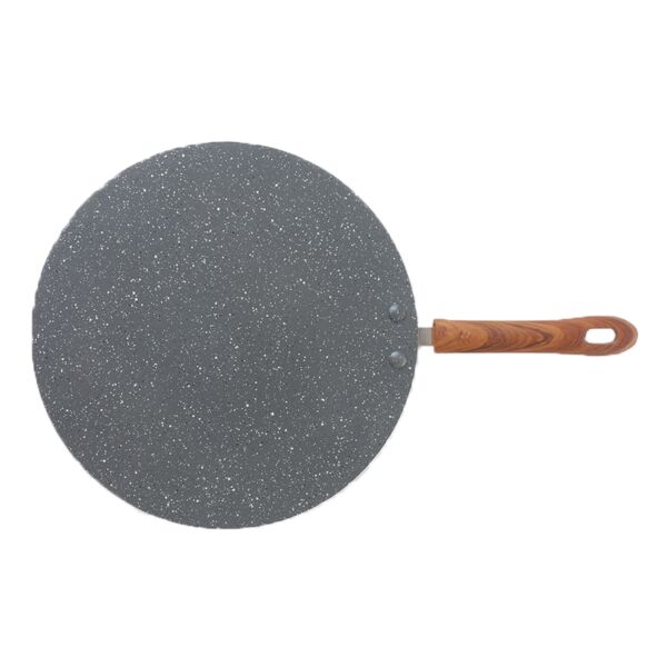 مقلاة كريب جرانيت بيد خشب 30 سم - رصاصي