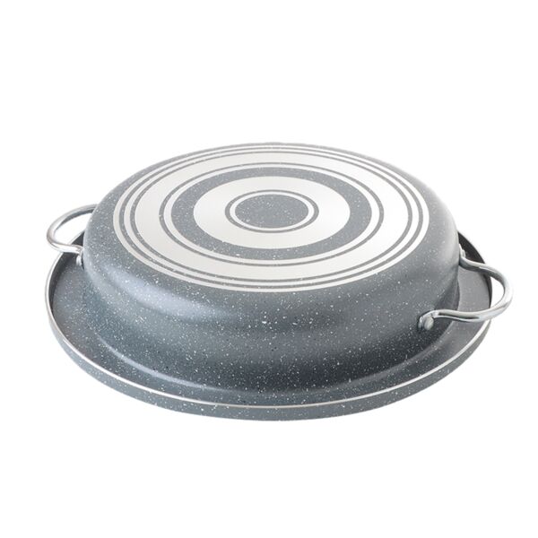 قدر مقلوبة جرانيت بغطاء 28 سم - رصاصي