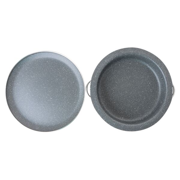 قدر مقلوبة جرانيت بغطاء 32 سم - رصاصي