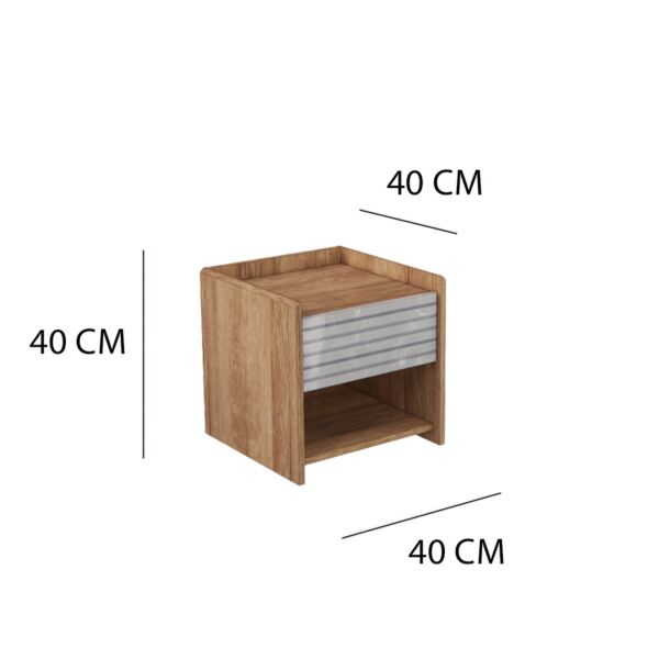 كومدينو درج ورف يالدن - خشبي ورمادي