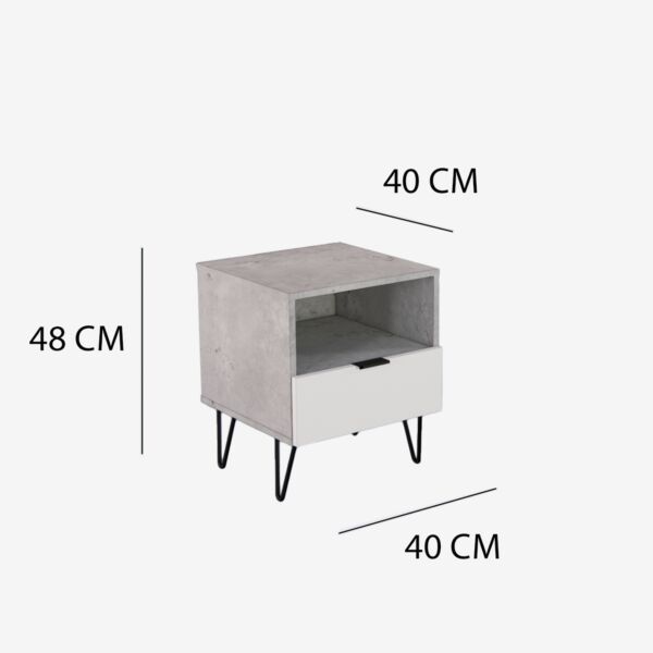 كومدينو درج ورف بيان - رمادي وابيض