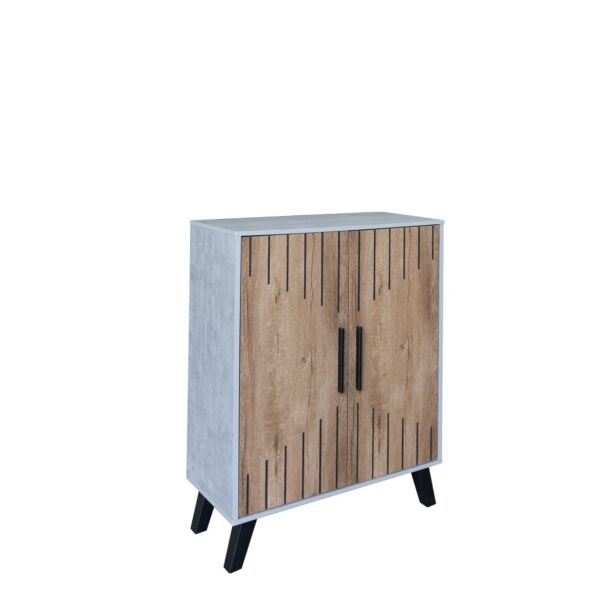 خزانة احذية بابين جايد - رمادي وبيج