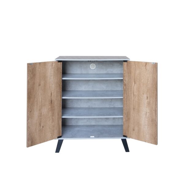 خزانة احذية بابين جايد - رمادي وبيج