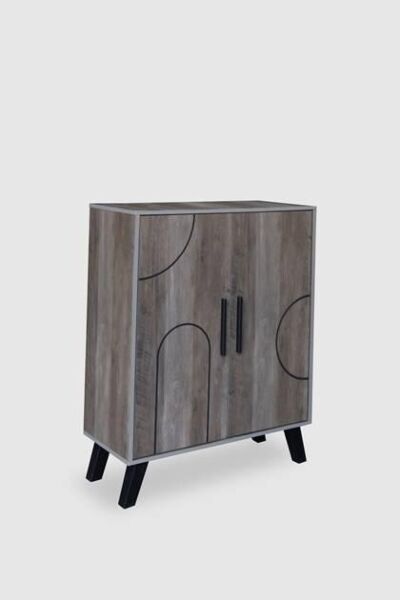 خزانة أحذية بابين خشب ماليزي ديمتري - بني