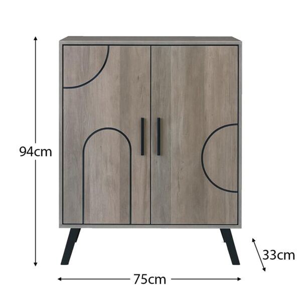 خزانة أحذية بابين خشب ماليزي ديمتري - بني