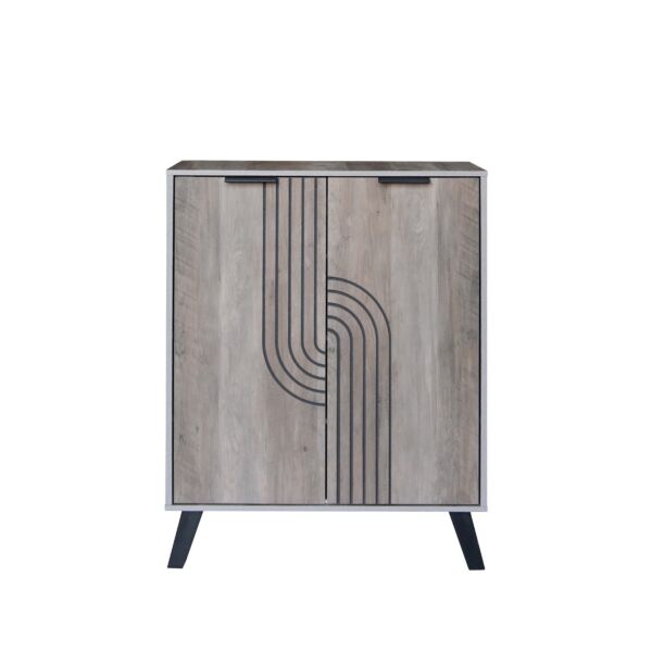 خزانة أحذية بابين خشب ماليزي - بني