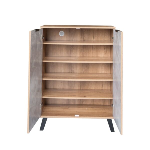 خزانة أحذية بابين مارل - خشبي ورصاصي