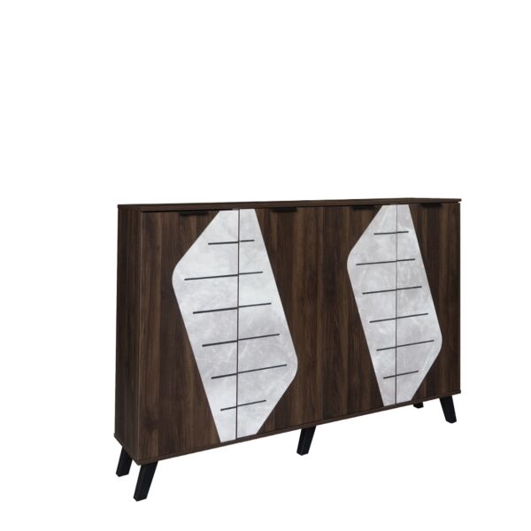 خزانة أحذية قسمين 4 أبواب مارل - بني ورمادي