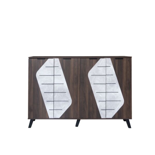 خزانة أحذية قسمين 4 أبواب مارل - بني ورمادي