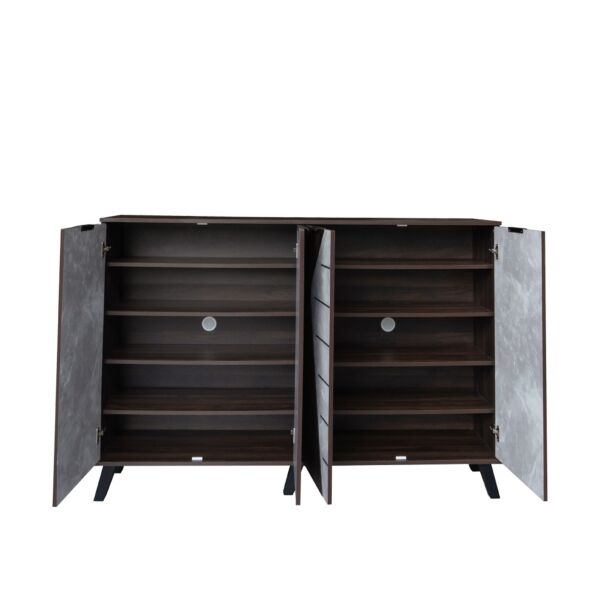 خزانة أحذية قسمين 4 أبواب مارل - بني ورمادي