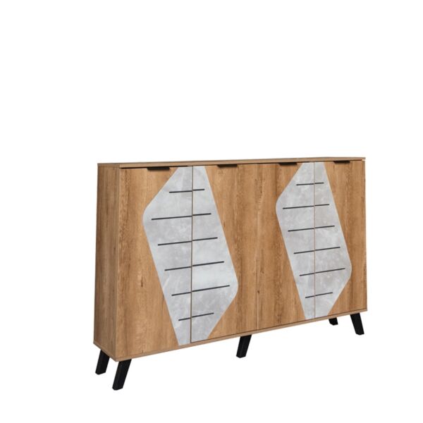 خزانة أحذية قسمين 4 أبواب مارل - بيج ورمادي