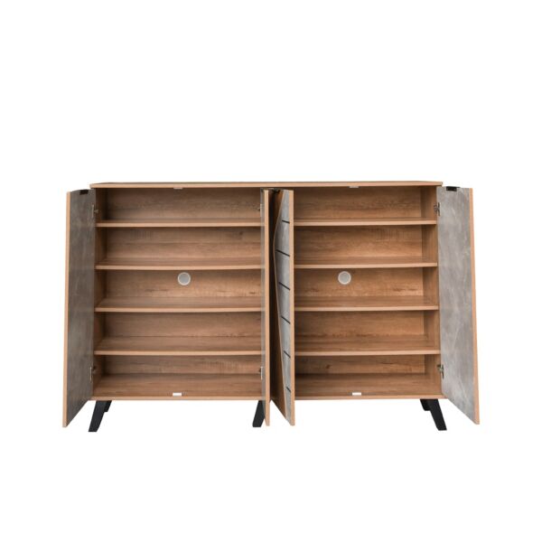 خزانة أحذية قسمين 4 أبواب مارل - بيج ورمادي